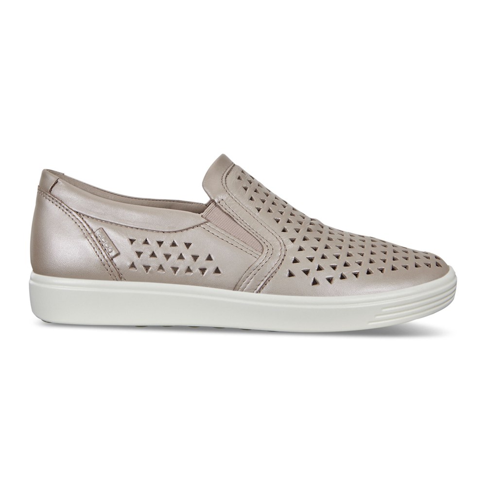 ECCO Womens Slip-On Grey - Soft 7 Sneakers - LJU-458296